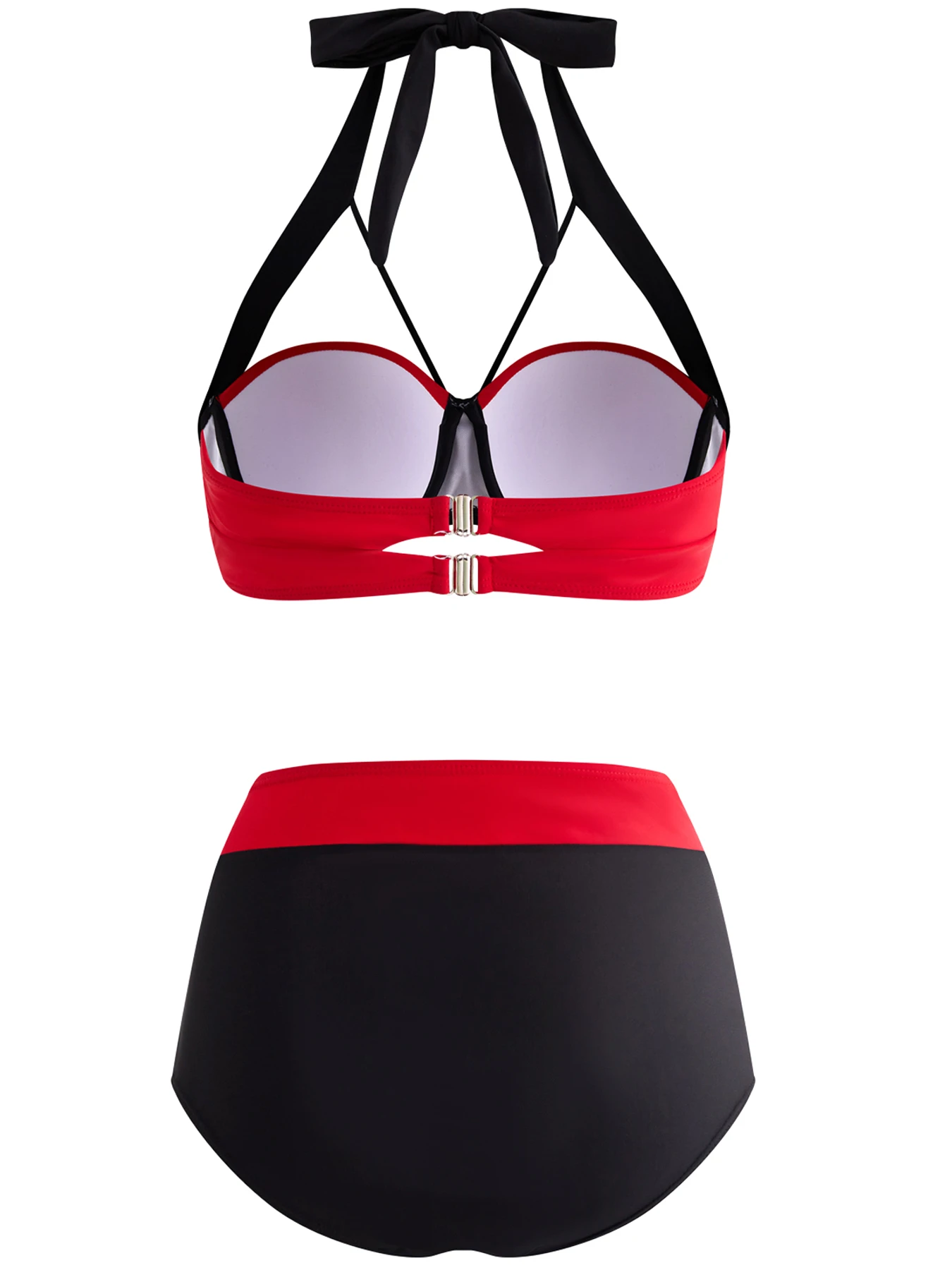 High Waisted Bowknot Color Block Bikini Set 10 High Waisted Bowknot Color Block Bikini Set - Image 8