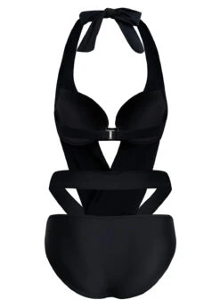 Halter Cutout Black Detail One Piece Swimwear -Rosewe Swimwear Store 1698030915963827608