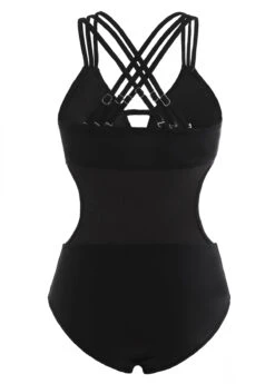 Cross Strap Cutout Waist One Piece Swimwear -Rosewe Swimwear Store 1698319300404750385