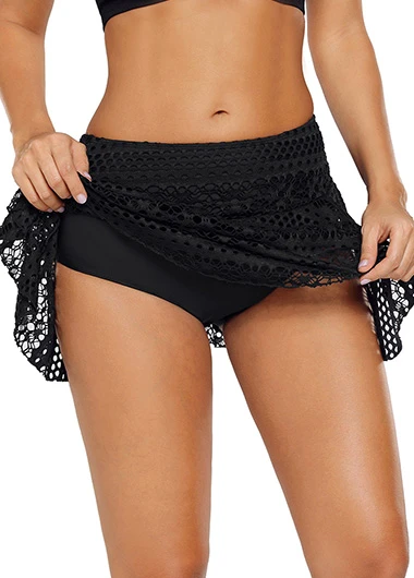 Mid Waist Pierced Design Black Pantskirt 5 Mid Waist Pierced Design Black Pantskirt - Image 3