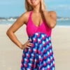 Geometric Print Halter Swimdress And Shorts -Rosewe Swimwear Store 260981 P 16128772704090
