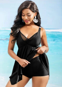 Mesh Stitching Asymmetric Hem Spaghetti Strap Swimdress 11 Mesh Stitching Asymmetric Hem Spaghetti Strap Swimdress -Rosewe Swimwear Store 261894 P 1618208518006