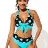 Bowknot Polka Dot Halter Neck Bikini Set 2 Bowknot Polka Dot Halter Neck Bikini Set -Rosewe Swimwear Store 266548 P 1622799149598