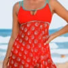 Polka Dot Double Straps Contrast Stitch Swimdress And Panty -Rosewe Swimwear Store 267313 P 16225169504690