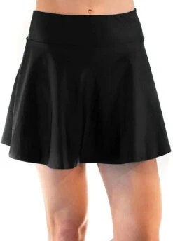 Solid High Waisted Swim Skirt