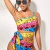 Printed Rainbow Color Tie Side Bikini Set 1 Printed Rainbow Color Tie Side Bikini Set -Rosewe Swimwear Store 270546 P 16221796443000