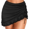 Drawstring Side High Waisted Solid Swim Skirt 2 Drawstring Side High Waisted Solid Swim Skirt -Rosewe Swimwear Store 272873 P 1623755063845