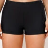 Mid Waisted Elastic Detail Black Swimwear Shorts -Rosewe Swimwear Store 288530 P 164187152172800