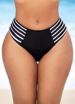 Mid Waist Spaghetti Strap Striped Bikini Set 13 Mid Waist Spaghetti Strap Striped Bikini Set -Rosewe Swimwear Store 288871 P 16371198820635