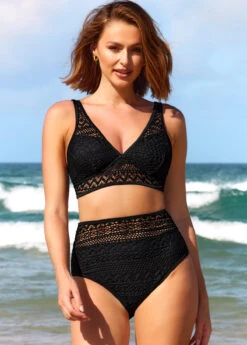 Lace High Waist Black Bikini Set -Rosewe Swimwear Store 289552 P 16424211738125