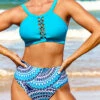 Tribal Print Metal Ring High Waisted Bikini Set -Rosewe Swimwear Store 289949 P 16393582628920