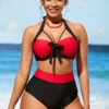 High Waisted Bowknot Color Block Bikini Set -Rosewe Swimwear Store 290240 P 16383440367320