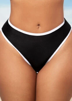 Contrast Stitch Cross Strap Black Bikini Set 10 Contrast Stitch Cross Strap Black Bikini Set -Rosewe Swimwear Store 290262 P 16381851976863