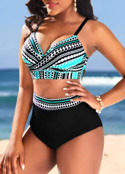 Black High Waisted Polka Dot Bikini Set -Rosewe Swimwear Store 297087 P 1673933328936