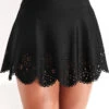Hollow High Waisted Black Swim Skirt -Rosewe Swimwear Store 318502 P 16711017808020