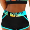 Black Mid Waisted Landscape Print Swim Shorts 1 Black Mid Waisted Landscape Print Swim Shorts -Rosewe Swimwear Store 319052 P 1670147193201