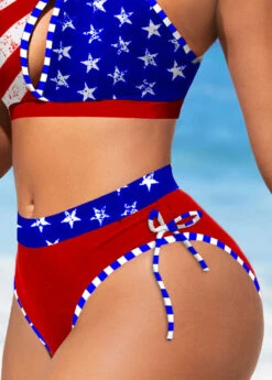 Mid Waisted Red Flag Print Bikini Bottom 8 Mid Waisted Red Flag Print Bikini Bottom -Rosewe Swimwear Store 319126 P 1671428839393