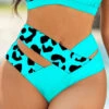 Mid Waisted Cyan Leopard Bikini Bottom -Rosewe Swimwear Store 319128 P 1671428860275