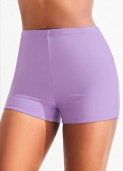 Mid Waisted Light Purple Swimwear Shorts -Rosewe Swimwear Store 319916 P 16833431127902