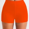 Mid Waisted Orange Swimwear Shorts -Rosewe Swimwear Store 319917 P 16739419731310