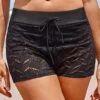 Lace Mid Waisted Black Beach Shorts -Rosewe Swimwear Store 320549 P 16750800883600