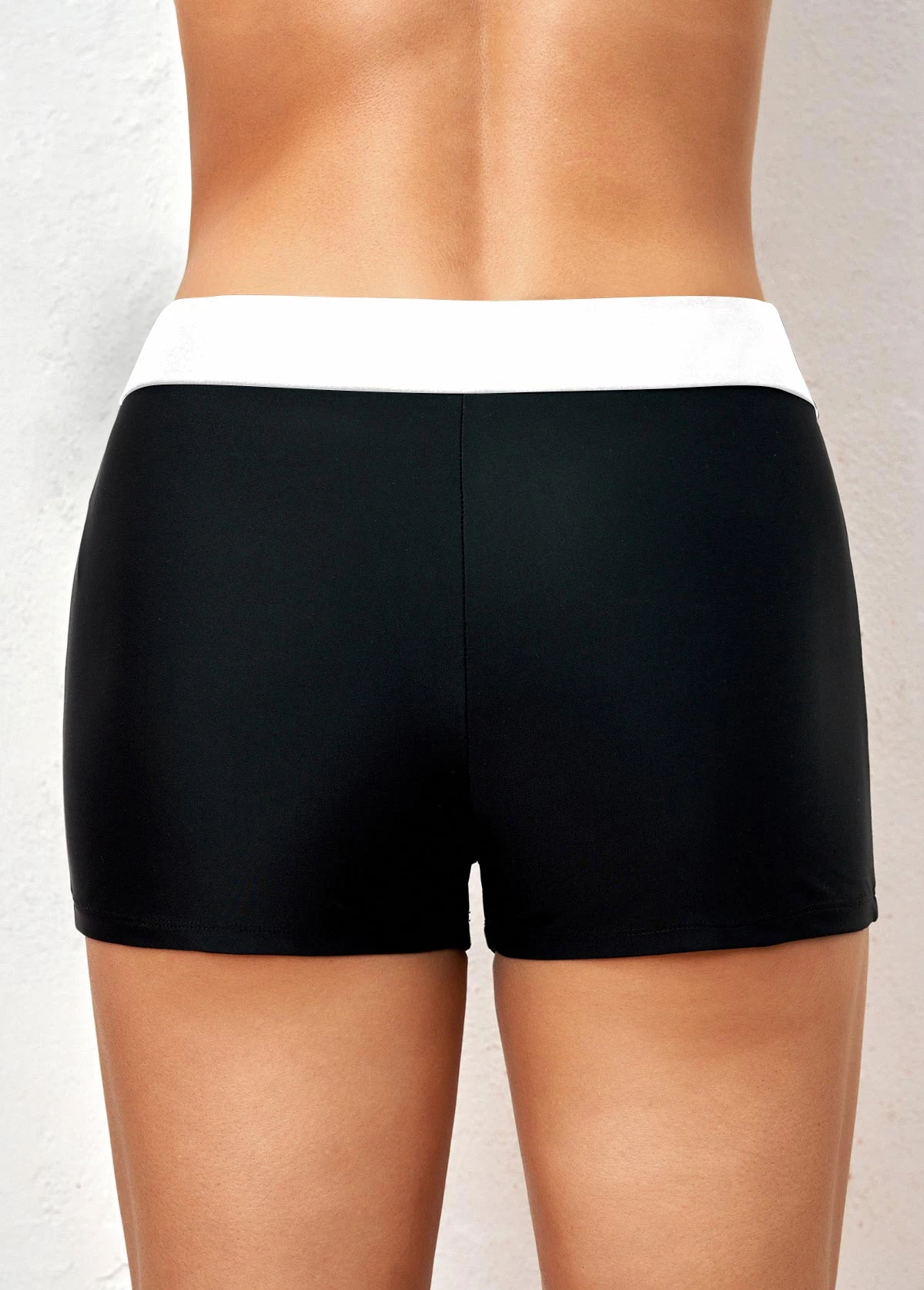 Black Mid Waisted Contrast Swim Shorts 4 Black Mid Waisted Contrast Swim Shorts - Image 2