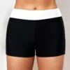 Black Mid Waisted Contrast Swim Shorts 2 Black Mid Waisted Contrast Swim Shorts -Rosewe Swimwear Store 321010 P 1669789885937