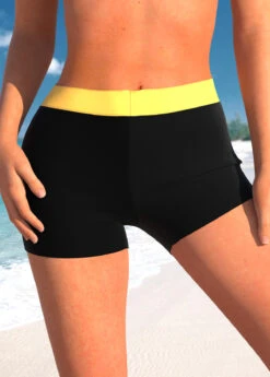 Contrast Mid Waisted Yellow Swim Shorts