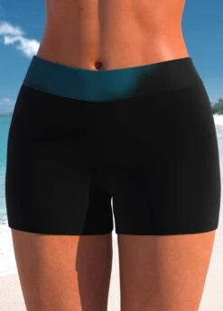 Mid Waisted Peacock Blue Ombre Swim Shorts 7 Mid Waisted Peacock Blue Ombre Swim Shorts -Rosewe Swimwear Store 324092 P 1673322433737