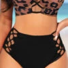 High Waisted Lace Up Black Bikini Bottom -Rosewe Swimwear Store 326776 P 1676530290829