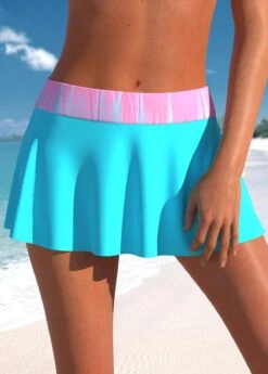 Mid Waisted Multi Color Ombre Swim Skirt