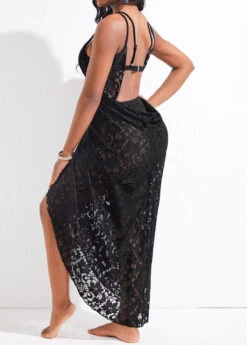 Lace Black Surplice Asymmetry Cover Up -Rosewe Swimwear Store 327488 P 16784442935851