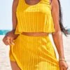 High Waisted Layered Yellow Bikini Set -Rosewe Swimwear Store 328617 P 16822452537210