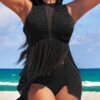 High Waisted Lace Black Swimdress And Panty -Rosewe Swimwear Store 328892 P 16783592750280
