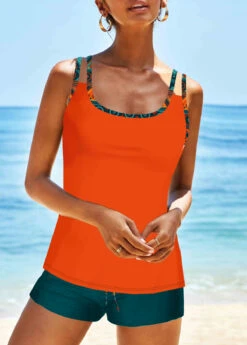 Mid Waisted African Tribal Print Patchwork Tankini Set -Rosewe Swimwear Store 328897 P 1679884684737