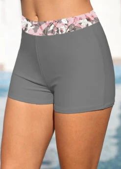 Mid Waisted Floral Print Contrast Binding Tankini Set -Rosewe Swimwear Store 329118 P 1678683278186