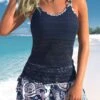 Lace Mid Waisted Paisley Print Circular Ring Tankini Set -Rosewe Swimwear Store 330061 P 1685959036674