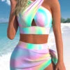 High Waisted Ombre Criss Cross Bikini Set -Rosewe Swimwear Store 331231 P 1680770148220