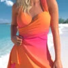 Mid Waisted Ombre Surplice Multi Color Swimdress Set -Rosewe Swimwear Store 331760 P 1685702216940