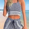High Waisted Tribal Print Patchwork Navy Bikini Set 1 High Waisted Tribal Print Patchwork Navy Bikini Set -Rosewe Swimwear Store 334160 P 1684727757181