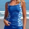 Mid Waisted Paisley Print Ruched Tankini Set 1 Mid Waisted Paisley Print Ruched Tankini Set -Rosewe Swimwear Store 334687 P 1684821298693