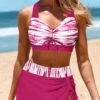 Bowknot Mid Waisted Tie Dye Print Bikini Set 2 Bowknot Mid Waisted Tie Dye Print Bikini Set -Rosewe Swimwear Store 335735 P 1686036455744